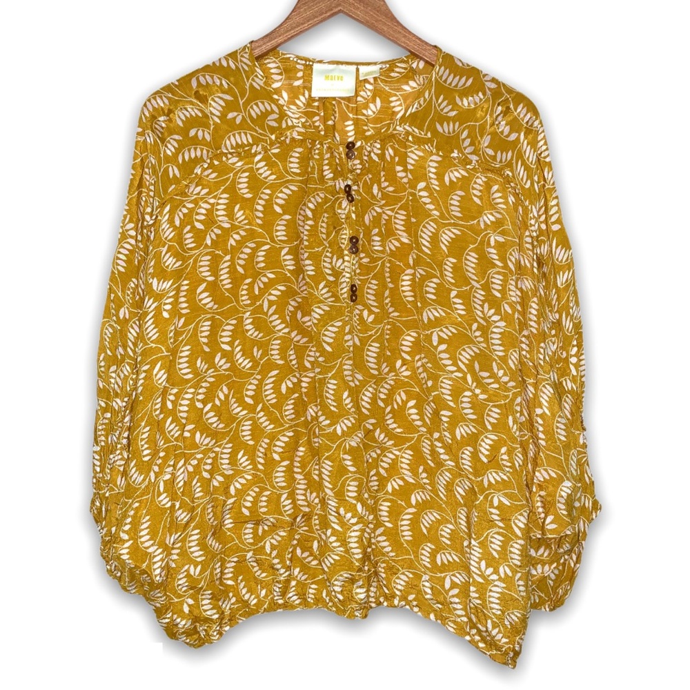 SOLD - Maeve Anthro Floral Flowy Shirt